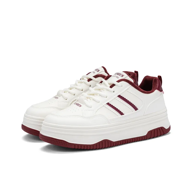 RENBEN Warm Balance Height Increasing Low-Top Skateboard Shoes Women's-8