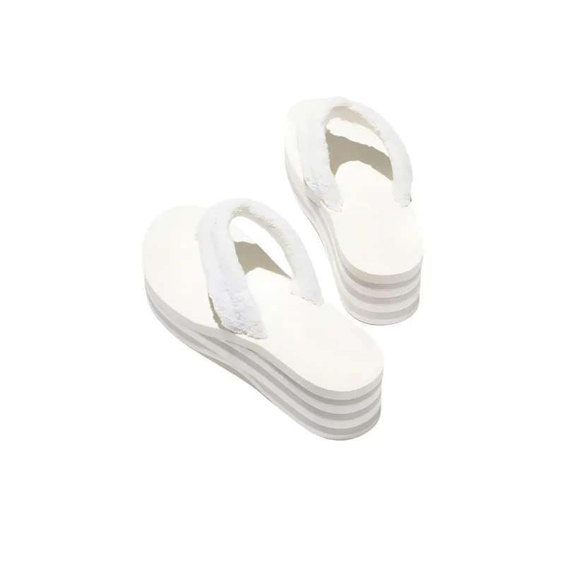 CHANEL Flip Flops Women's White-3