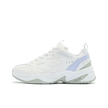 QIAODAN Wear Resistant Cushioning Slip Resistant Low Top Badminton Shoes Women's White II Purple