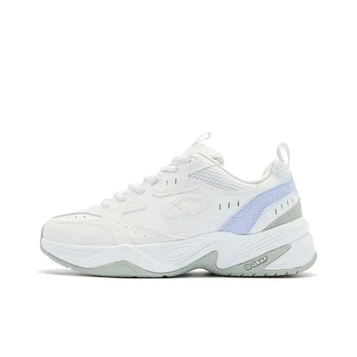 QIAODAN Wear Resistant Cushioning Slip Resistant Low Top Badminton Shoes Women's White II Purple