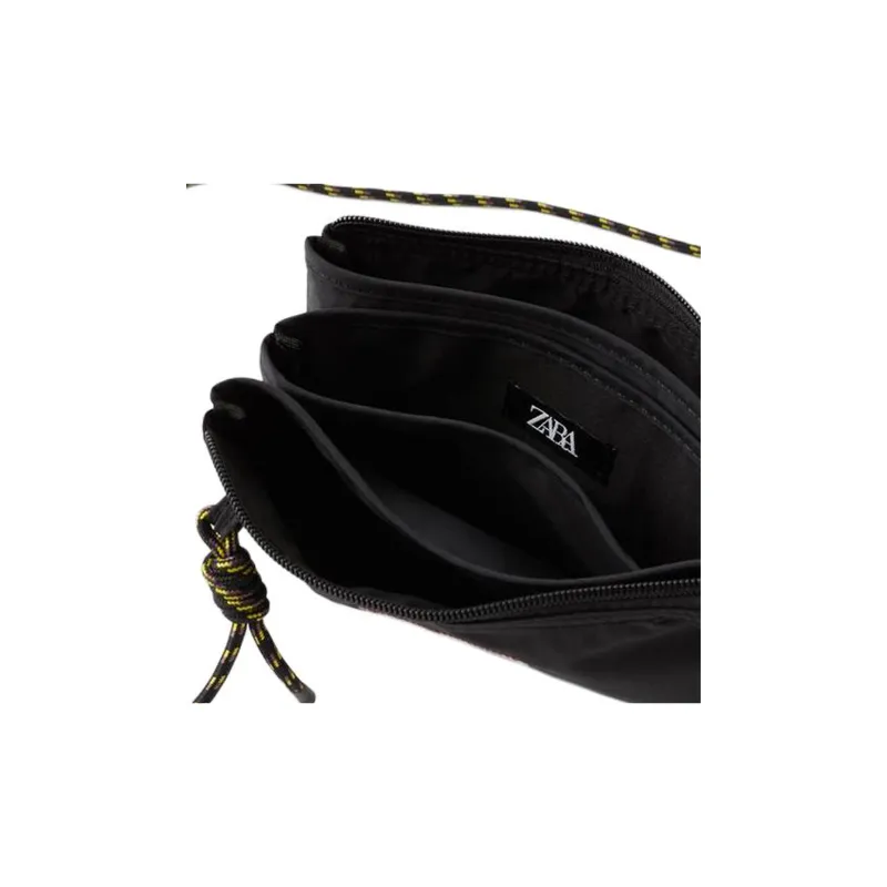 ZARA Polyamide Nylon Shoulder Bag Crossbody Bag Regular Unisex Black-4