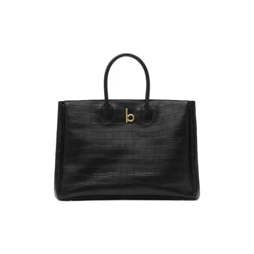 Burberry Lambskin Tote Bag Shopping Bag Shoulder Bag Crossbody Bag Handbag Medium Size Women's Black