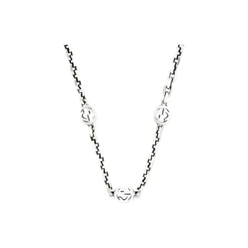 GUCCI Classic Double G Necklace Collection 925 Sterling Silver Necklaces Women's