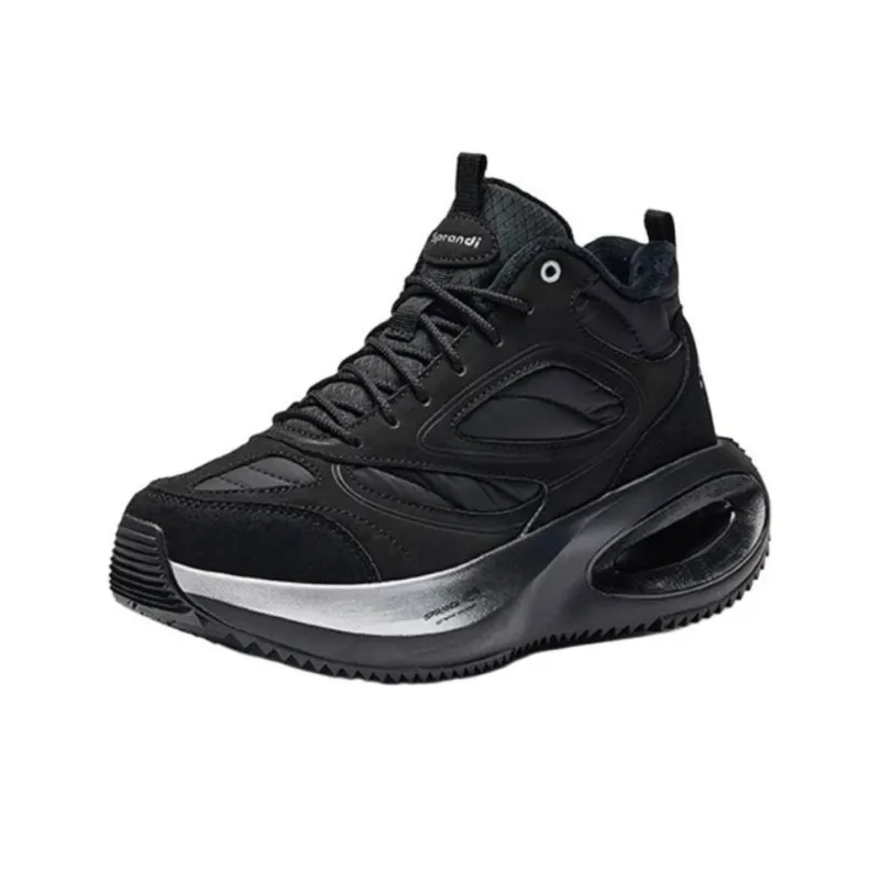 Sprandi Anti Slip And Wear Resistant Coverage Support Height Increasing Warm Rebound Mid Top Snow Boots Women's Black-3