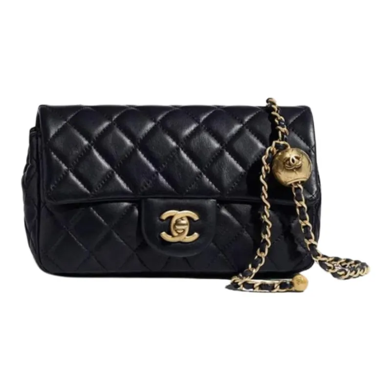 CHANEL Classic Flap CF Sheepskin Flap Bag, Crossbody Bag, Shoulder Bag Women's Black-0