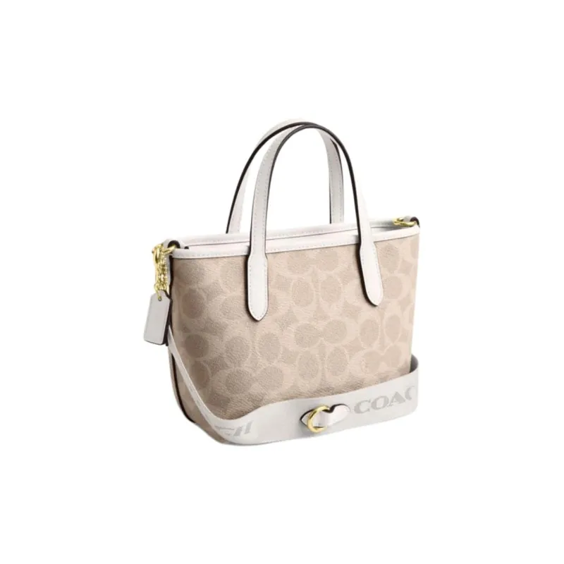 COACH City Coated Canvas Tote Bag Shopping Bag Crossbody One Shoulder Handbags Mini Women's Chalk-1