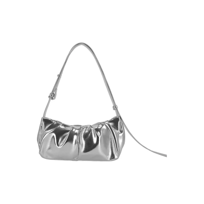 ALICE MARTHA Artificial Leather Handbag Shoulder Bag Women's Silver-2
