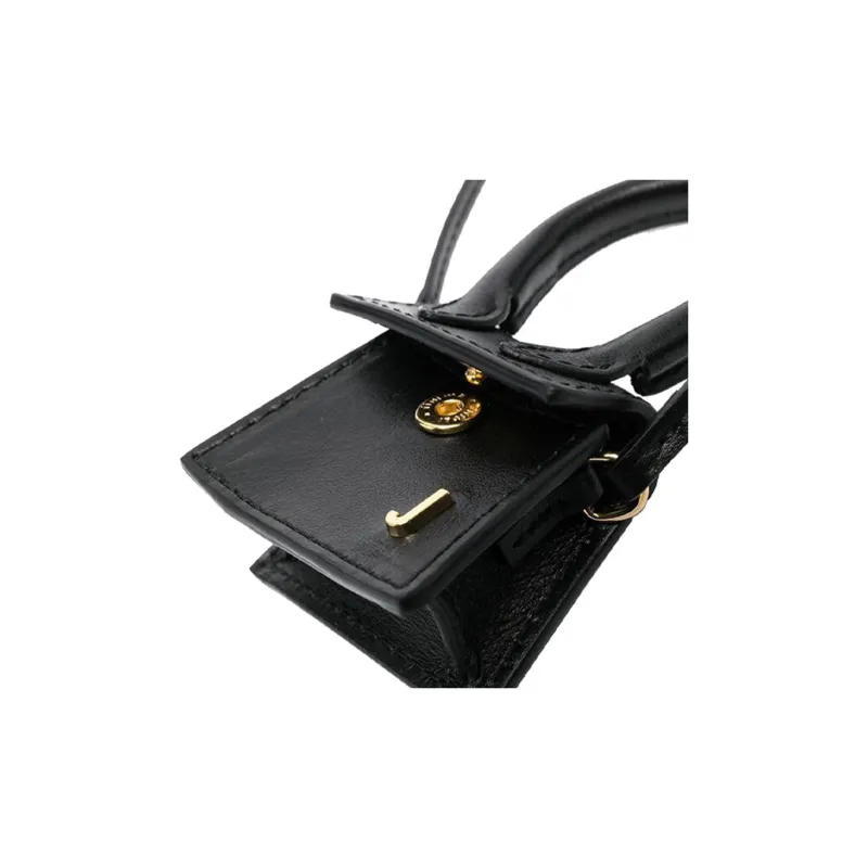 Jacquemus Leather Crossbody Coin Purse, Shoulder Bag Mini Women's Black-3
