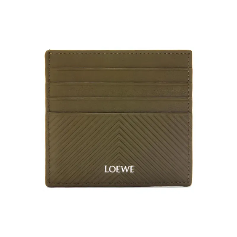 LOEWE Cow Leather Card Holder Men's Khaki Green-0