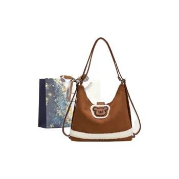 Iman's House PU Frosted Shoulder Bag Regular Women's Brown/Coffee/Black