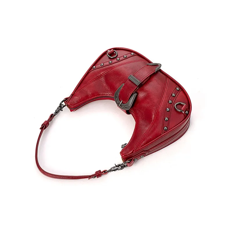 Vigno Synthetic Leather Shoulder Bag Handbag Regular Women's Red/Coffee-17