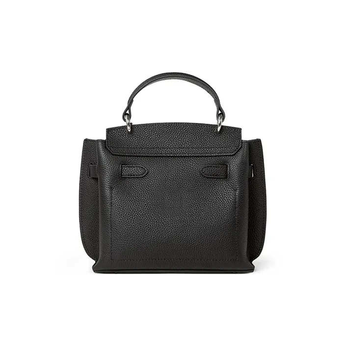 Teenmix Top Grain Cow Leather Shoulder Bag, Crossbody Bag, Handbag Trumpets Women's Ebony/Black-10