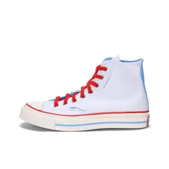 Converse CHUCK TAYLOR Anti Slip Wear Resistant High Top Canvas Shoes Unisex White Blue