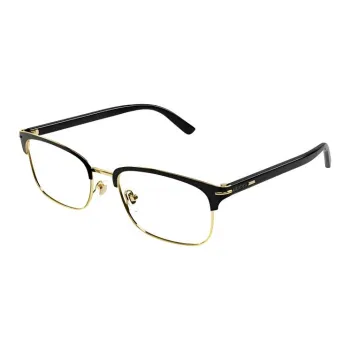 GUCCI Metal Rectangular Eyeglass Frames Men's Black