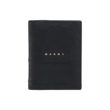 MARNI Saffiano Calfskin Wallet Card Holder Card Holder Women's Black