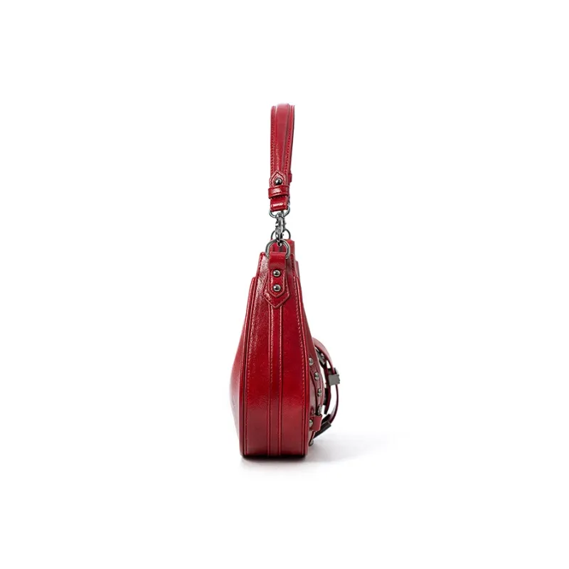 Vigno Synthetic Leather Shoulder Bag Handbag Regular Women's Red/Coffee-18