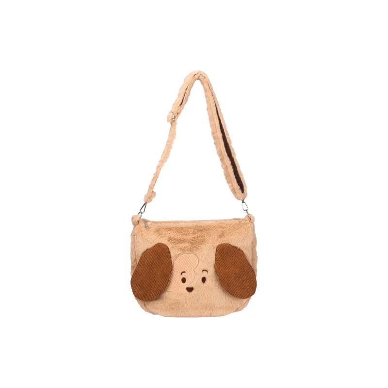 UNITE STAR Plush Tote Bag Shopping Bag Shoulder Bags Women's Black/White/Khaki-23