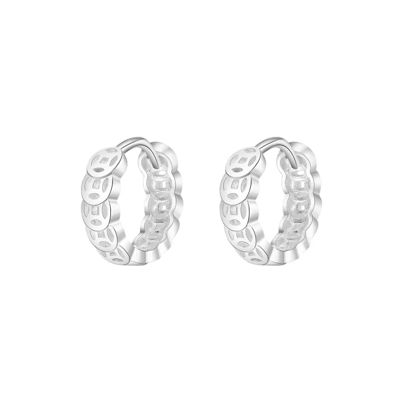 LIANDUO 990 Fine Silver Earrings Unisex-0
