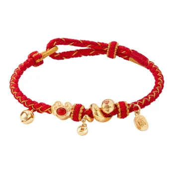 Gongtingbaobei Forbidden City Serpent Bestows Fortune 2025 Zodiac Year Red String Bracelet Lanyards