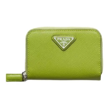 PRADA Leather Wallet Men's Light Green