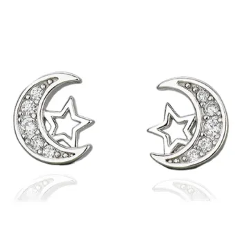 QIANCHANG S999 Fine Silver Stud Earrings Women's