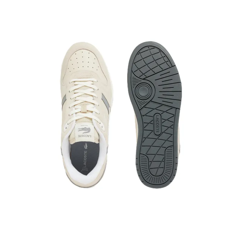 LACOSTE T Clip Set Low Top Skateboard Shoes Men's Beige Gray-4