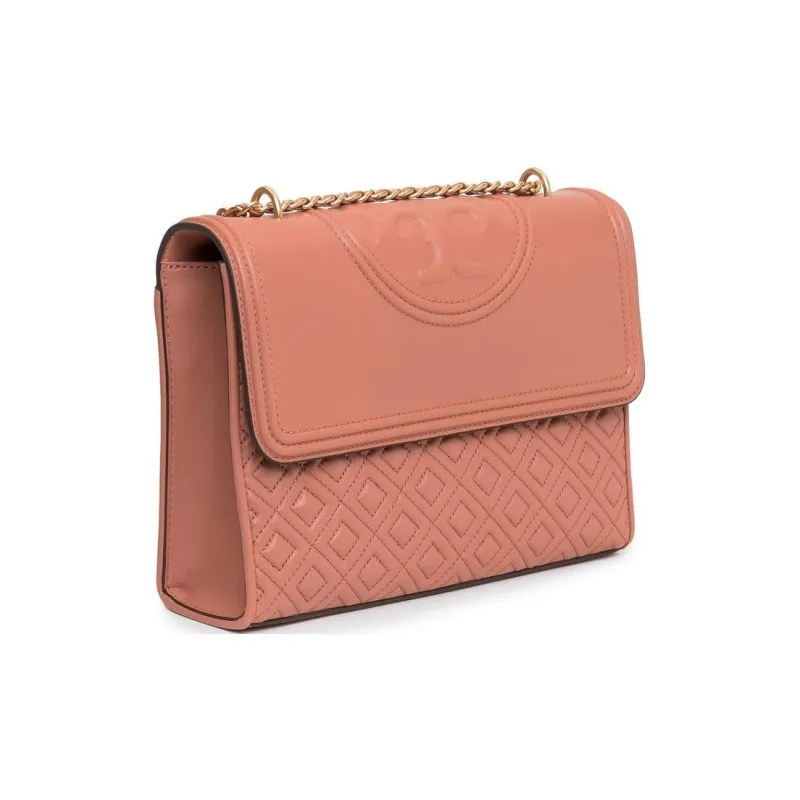TORY BURCH Fleming Sheepskin Shoulder Bag Crossbody Bag Small Size Women's Coral-2