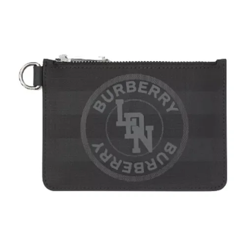 Burberry PVC Card Holder Coin Purse Men's Black