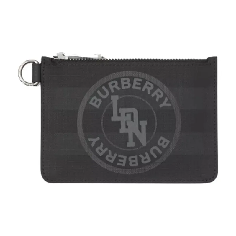 Burberry PVC Card Holder Coin Purse Men's Black-0