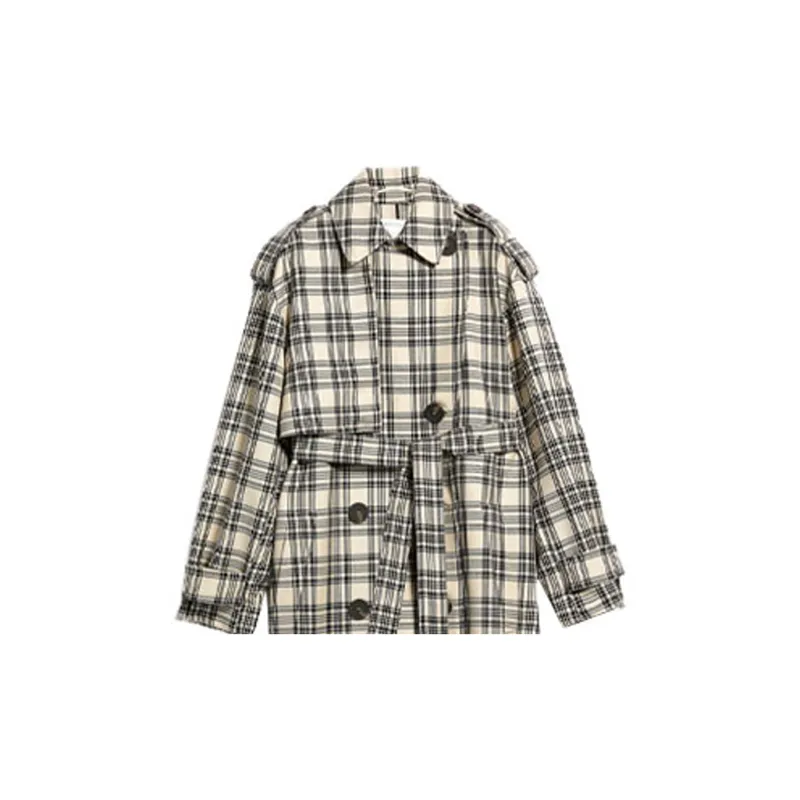 SportMax Check pattern Belted Coat-4