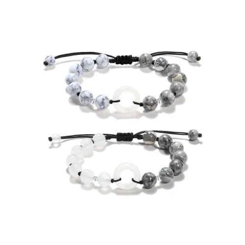 QIAOWUQIAONV Map Stone Bracelets Unisex