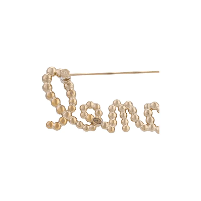 CHANEL 2021 Faux pearl Logo lettering Hair Barrette-2