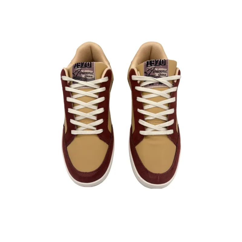QIANJIN Anti Slip Wear Resistant Mid Top Skateboard Shoes Men's Coffee-1
