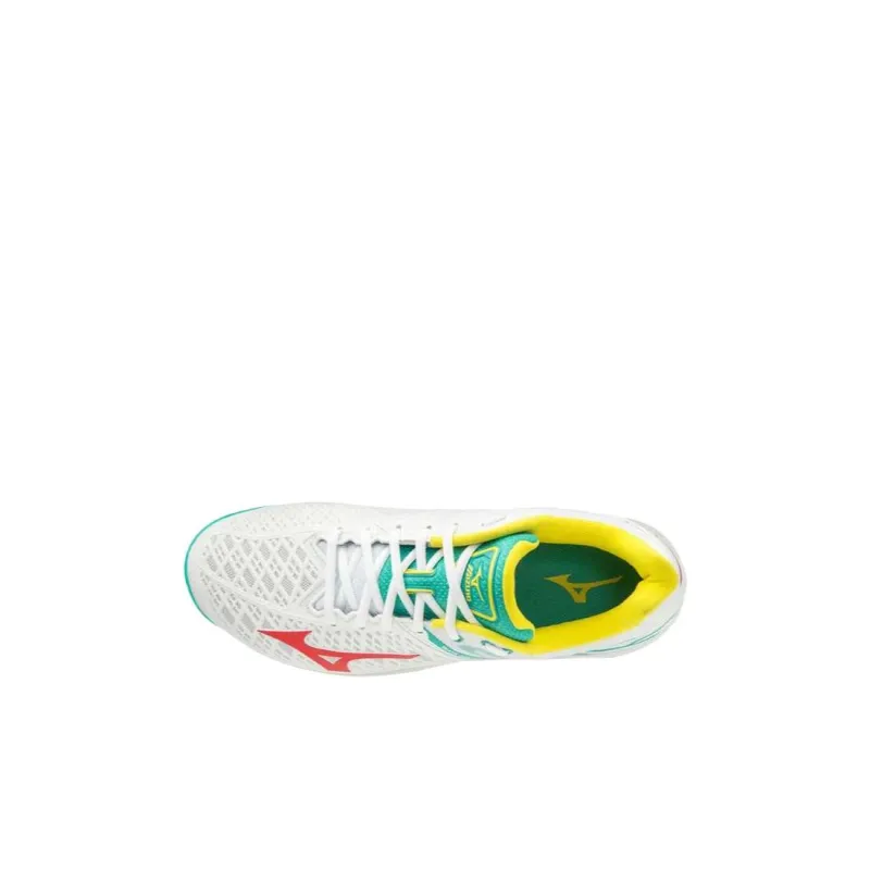 Mizuno Wave Exceed Tour 4 Wear-Resistant Low-Top Tennis Shoes Unisex White Green Red-2