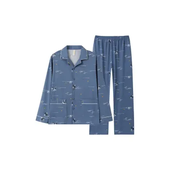 Huggy Kissy Pajama Set Men's Light Blue