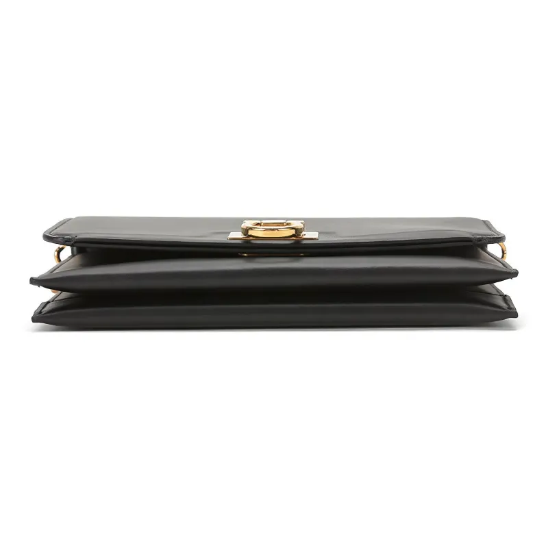 FERRAGAMO GANCINI Cow Leather Crossbody Bag, Shoulder Bag Mini Women's Black-4