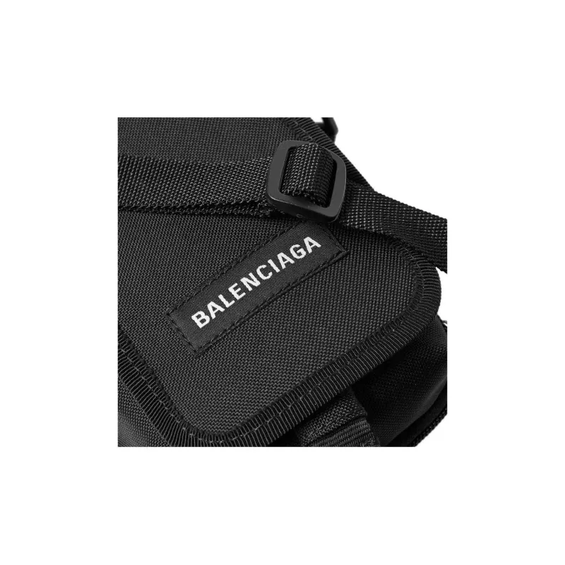 Balenciaga Nylon Fabric Shoulder Bag, Crossbody Bag, Cell Phone Pouch Men's Black-3
