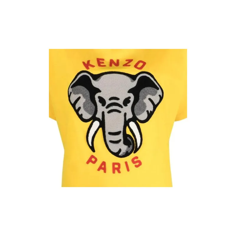 KENZO Motif Embroidered Crewneck T Shirt-3