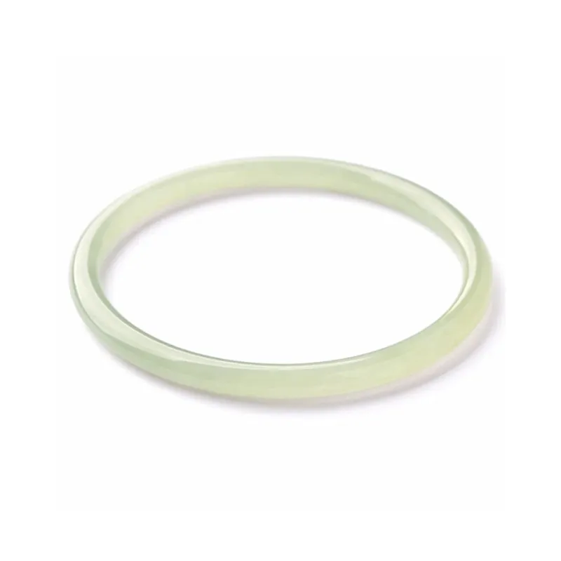 Zhen Yu Zhen Pin Hetian Jade Bangles Pale Greenish White Jade Women's-0