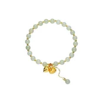 MUGONGZI Bracelets Pale Greenish White Jade Women's