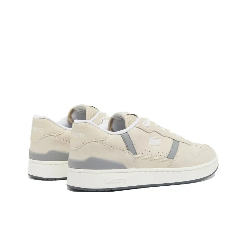 LACOSTE T Clip Set Low Top Skateboard Shoes Men's Beige Gray-2