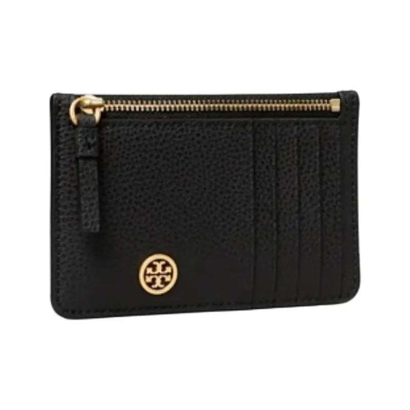 TORY BURCH Walker Cow Leather Card Holder, Coin Purse, Card Holder Regular Women's Black-1