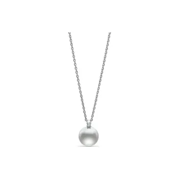 TASAKI Agora Pearl 18K White Gold Diamond Necklaces Unisex Silver