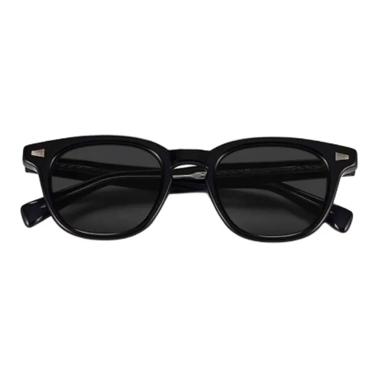PUBLIC BEACON Acetate Oval Sunglasses Unisex Black-0
