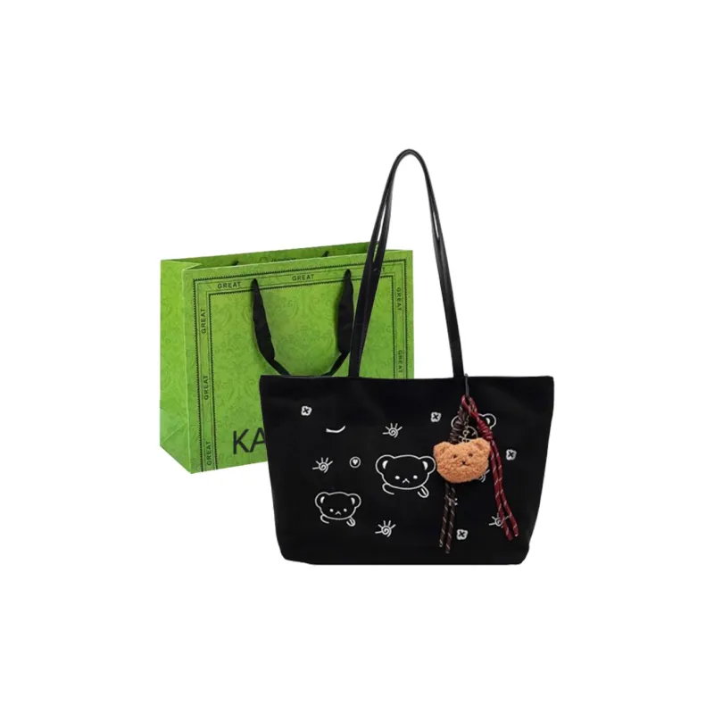 KARUISHA Suede Shoulder Bag Women's Black/Coffee/Brown-24