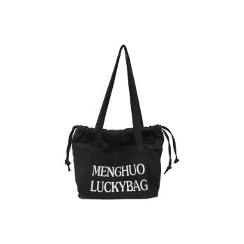 Travel Cotton Shoulder Bag Unisex Black White Red/Yellow/Khaki/Blue