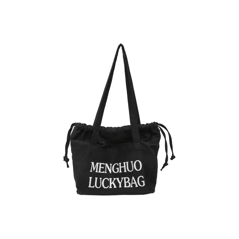Travel Cotton Shoulder Bag Unisex Black White Red/Yellow/Khaki/Blue-0