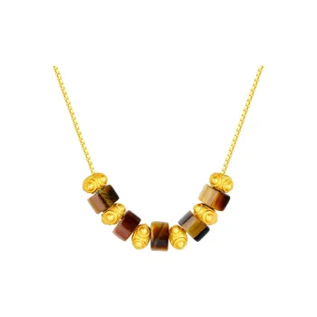 CHOW TAI SENG Tiger's Eye Stone Necklaces Women's