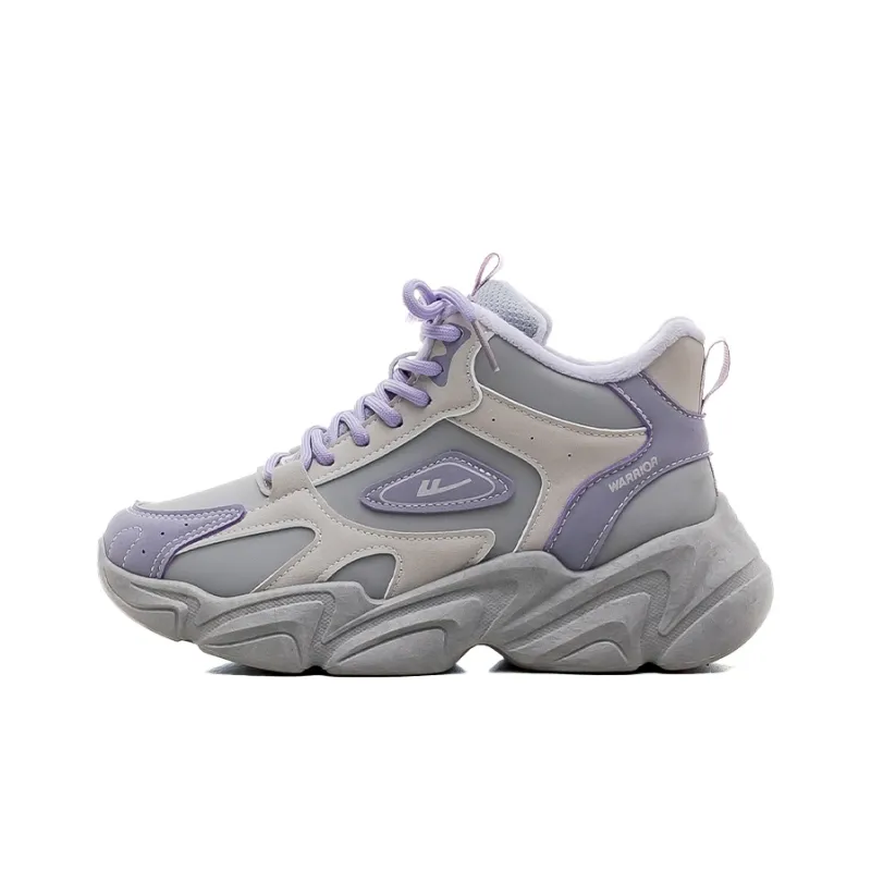Warrior Slip Resistant, Abrasion Resistant, Thermal High Top Chunky Sneakers Women's Gray Purple-0