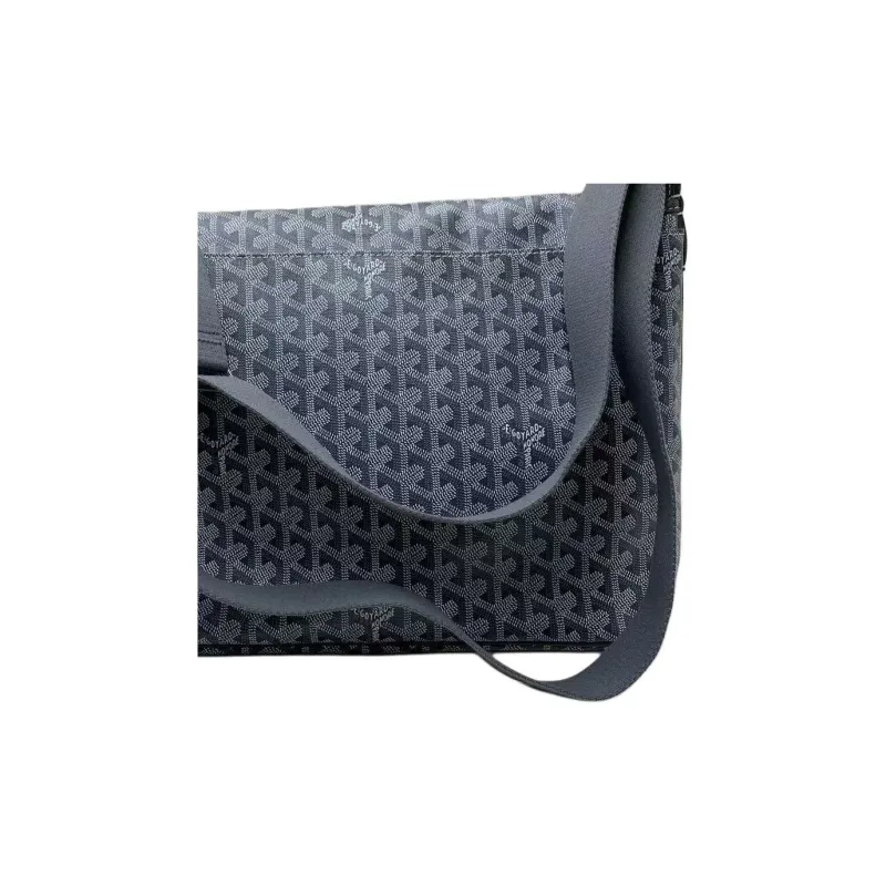 GOYARD Canvas With Calfskin Shoulder Bag, Crossbody Bag Men's Gray-3